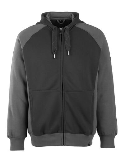 UNIQUE Kapuzensweatshirt mit Reißverschluss , 2XL , Schwarz/Dunkelanthrazit