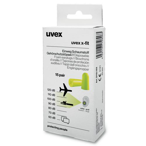 Gehörschutzstöpsel uvex x-fit 2112133 grün SNR 37 dB Größe M