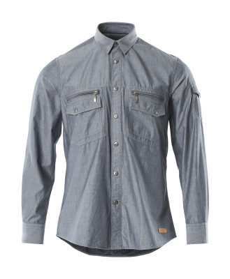 CROSSOVER Hemd , 2XL , Gewaschener dunkelblauer Denim