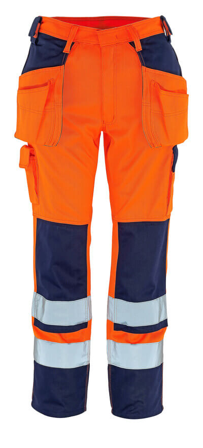 SAFE COMPETE Hose mit Hängetaschen , 82C44 , Hi-vis Orange/Marine
