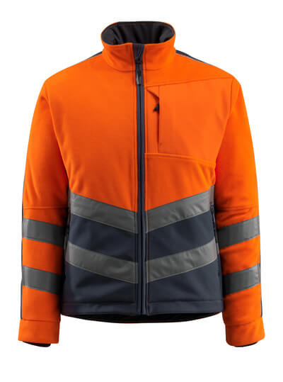 SAFE SUPREME Fleecejacke , 2XL , Hi-vis Orange/Schwarzblau
