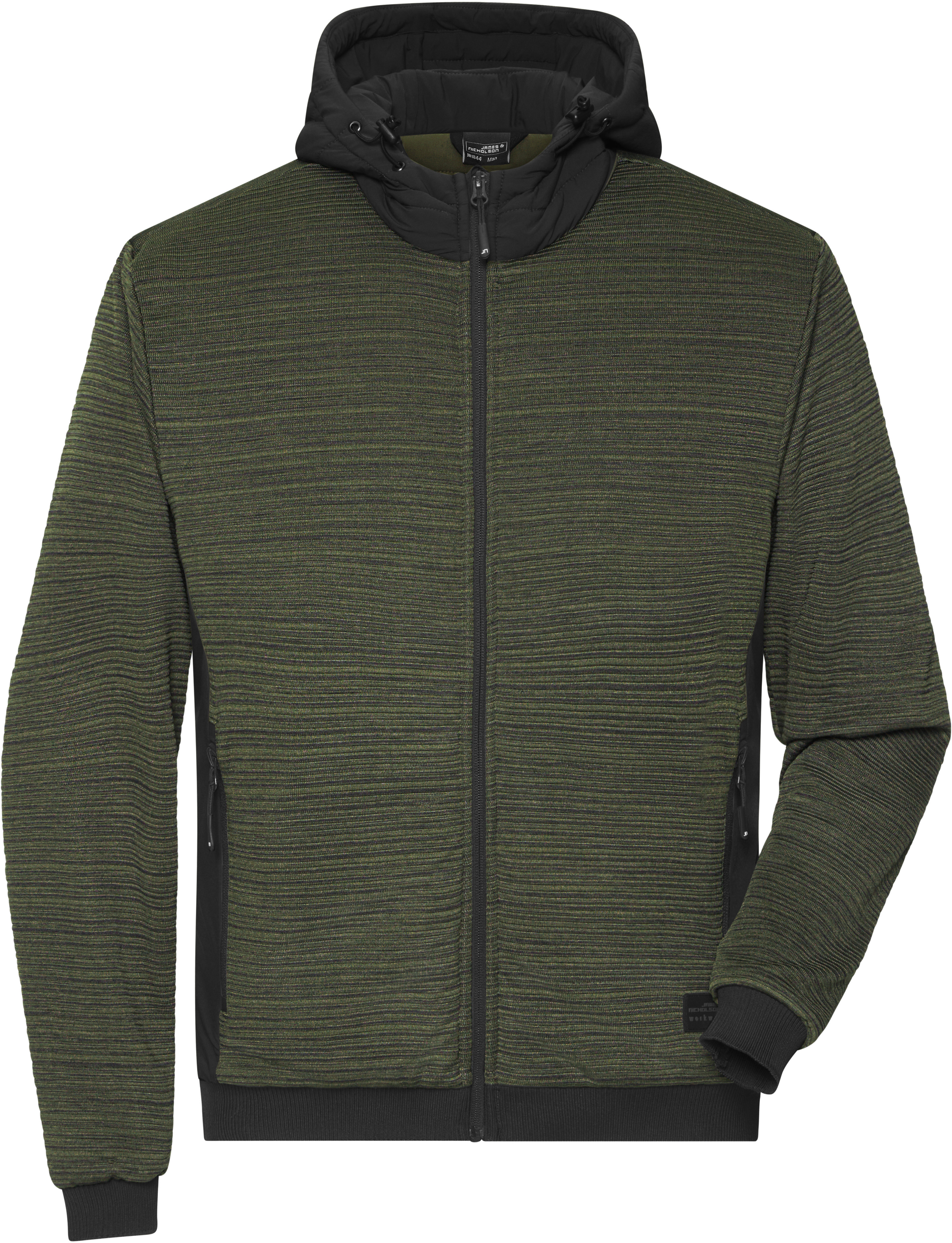 James & Nicholson | JN 1844 Wattierte Herren Hybrid Strickfleece Jacke