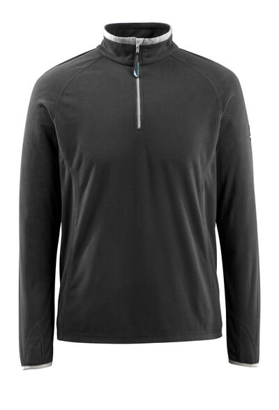 CROSSOVER Fleecepullover mit kurzem Reißverschluss , 2XL , Schwarz
