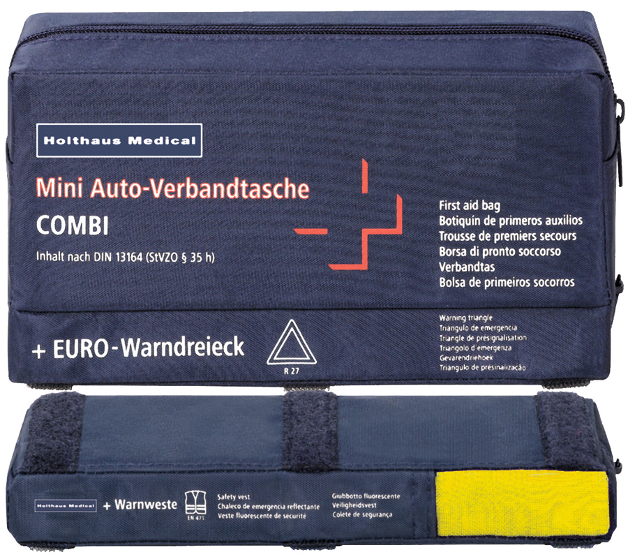 KFZ-VERBANDKASTEN COMBI 62220 VERBANDSTASCHE 22 X 12 X 8 CM, INH. NACH DIN 13 16