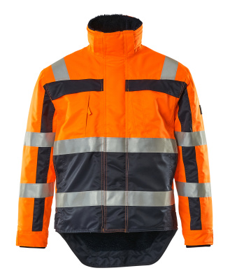 SAFE COMPETE Winterjacke , 2XL , Hi-vis Orange/Marine