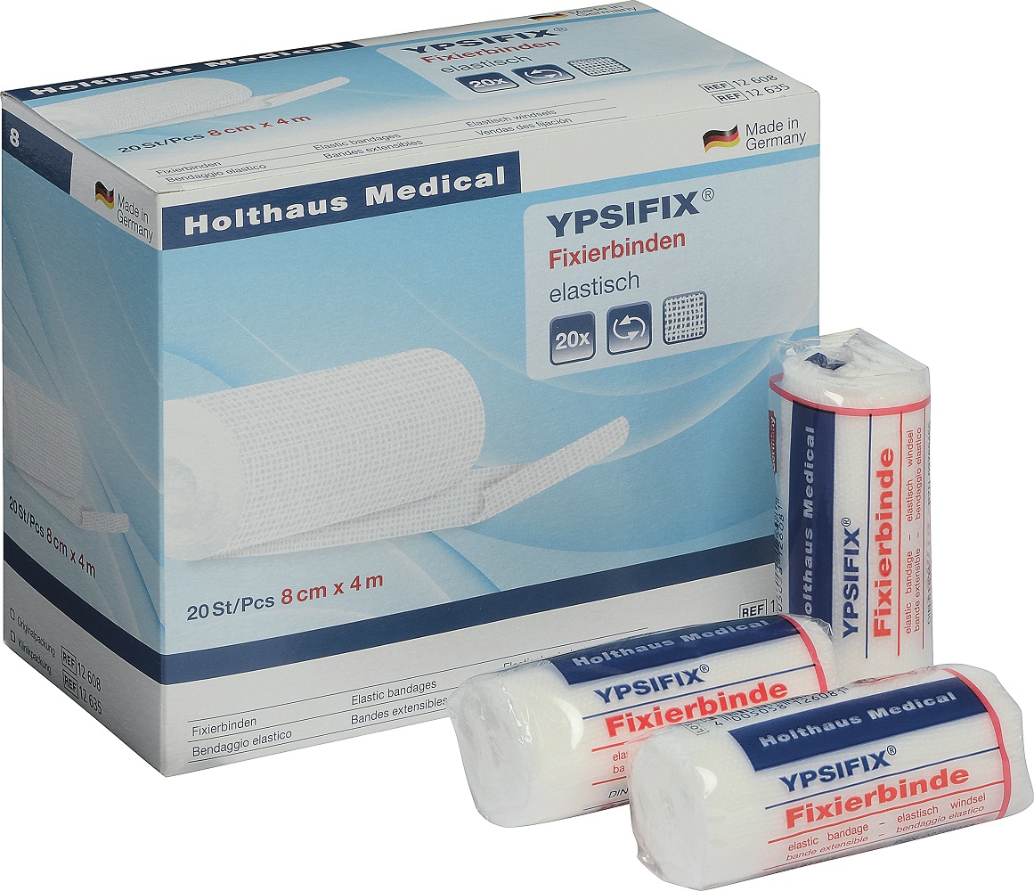 YPSIFIX FIXIERBINDE 12610 ELASTISCH, 10 CM X 4 M, WEISS NACH DIN 61 634-FB, IN F