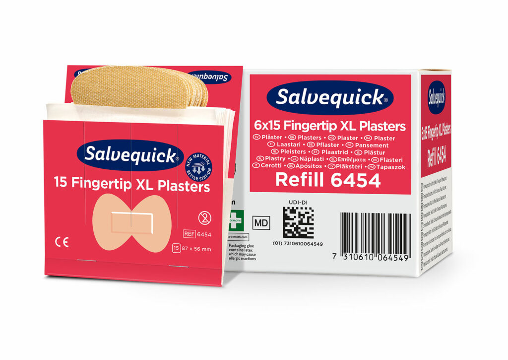 SALVEQUICK 6454 FINGERSPITZENPFLASTER ELASTISCH 6 NACHFÜLLUNGEN FÜR SPENDERBOX